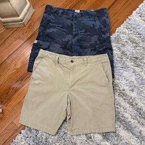 Men's Camouflage cargo and Khaki shorts